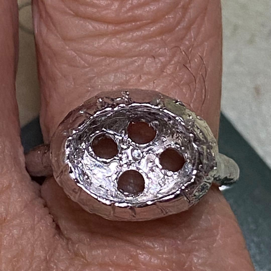 【甲府産】天然アメシストキャッツアイ リング SV925 10号 水クラゲ