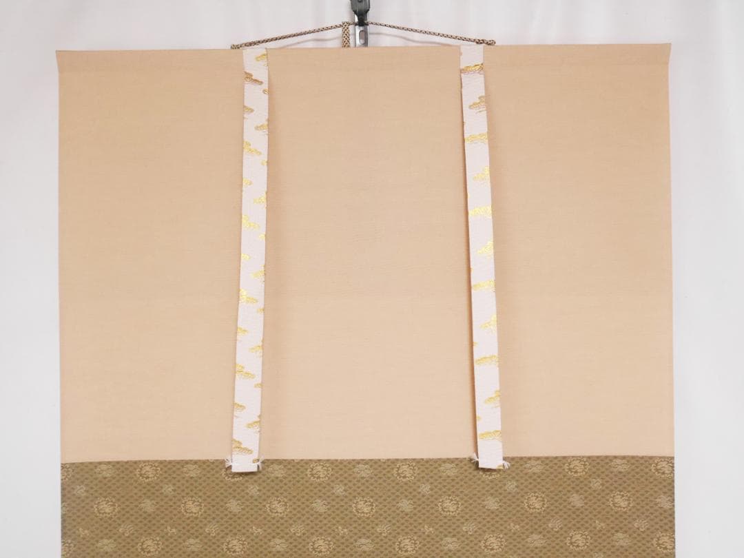 掛軸【赤富士紅白梅】日本画家　井上秀峰◆絹本肉筆　共箱付　日本画　山水　花鳥