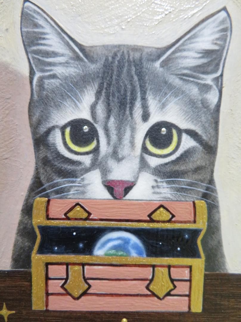 ◆　岡雅明　「星の宝箱」　油彩　F0号 一枚の繪　◆