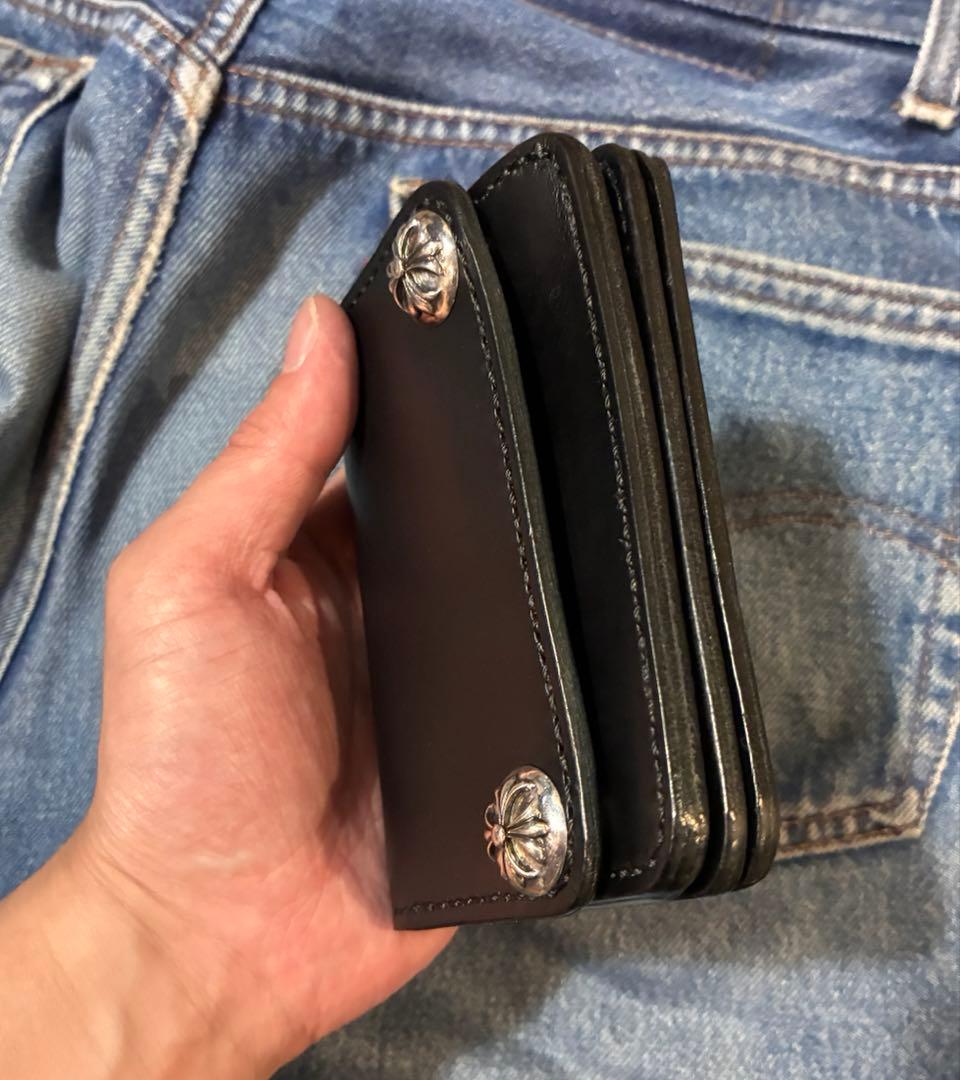 ショートトラッカーウォレット　合金クロスボールコンチョカスタム　ブルガロ　※即納