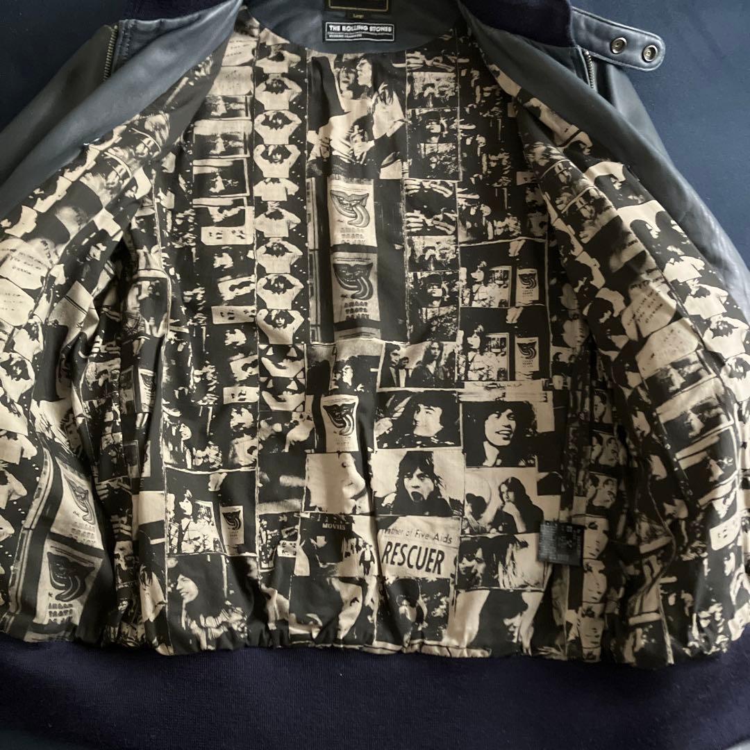 ヒステリックグラマー　レザーライダース/Lサイズ/ローリングストーンズ