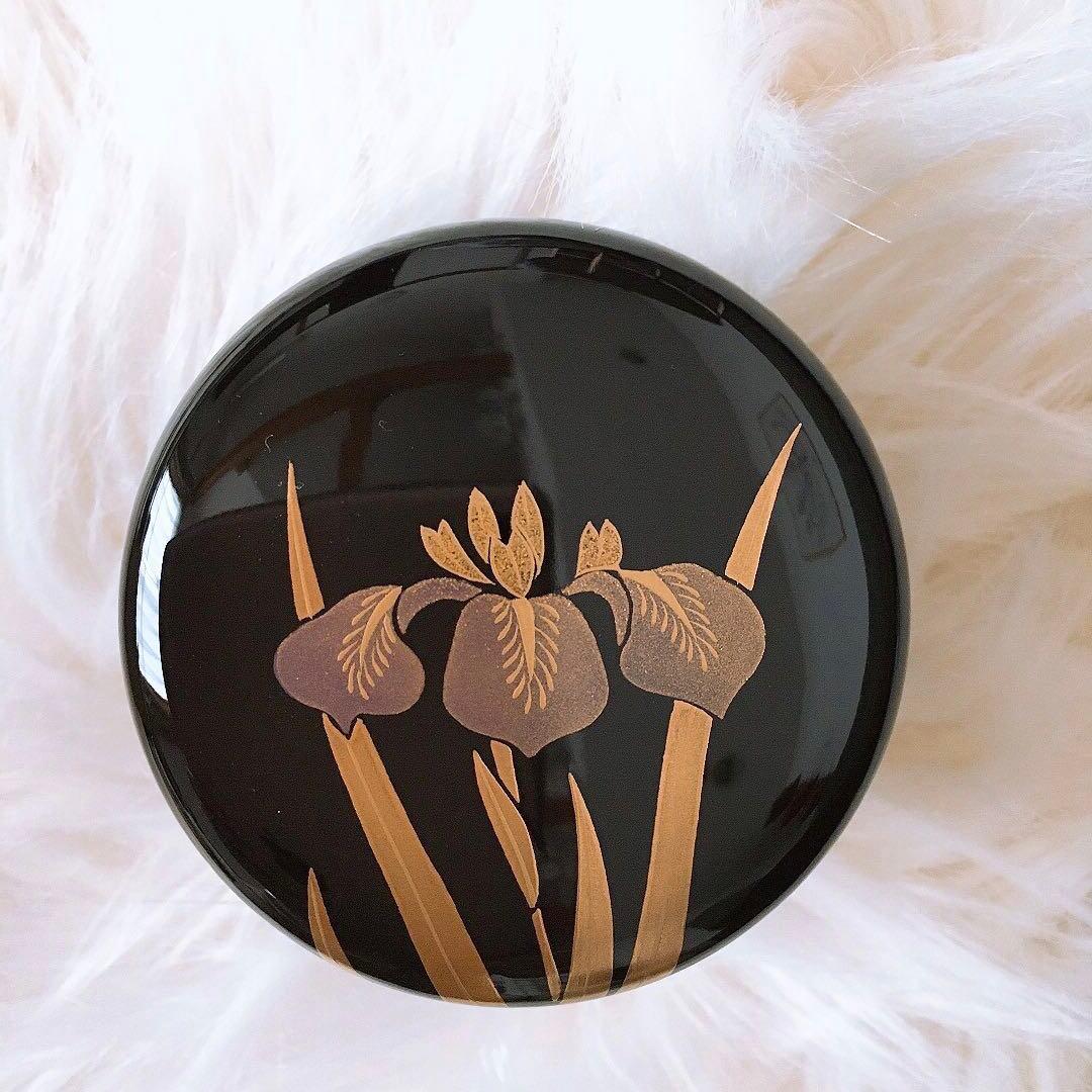 茶道具 黒漆塗 蒔絵 棗 菖蒲 漆器