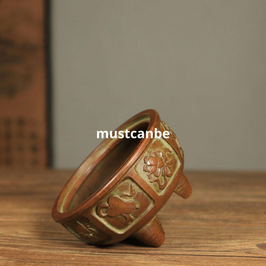 銅器 十二支竜 三足香炉 香道具 茶道具 工芸品 置物