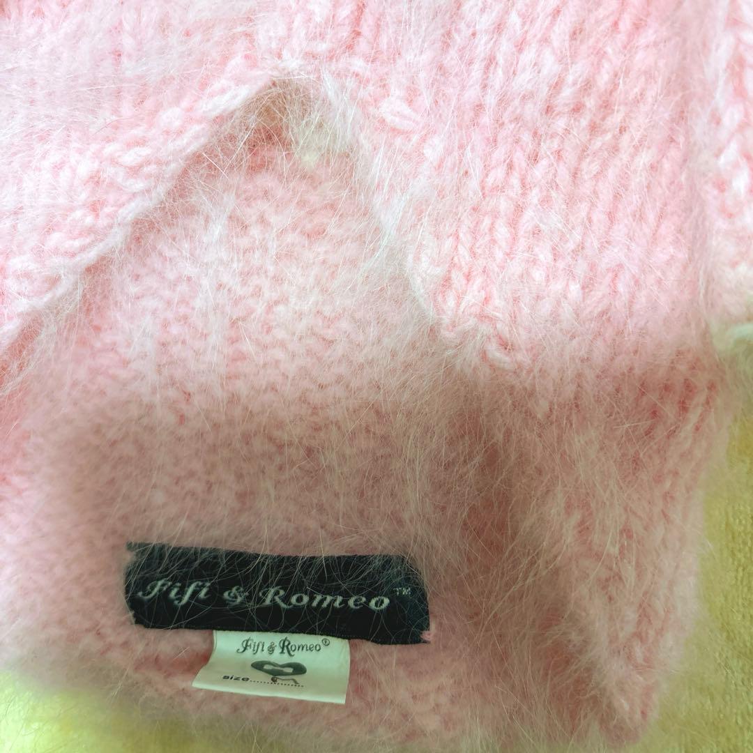 【美品】Fifi&Romeo アンゴラ100% ピンクハートM