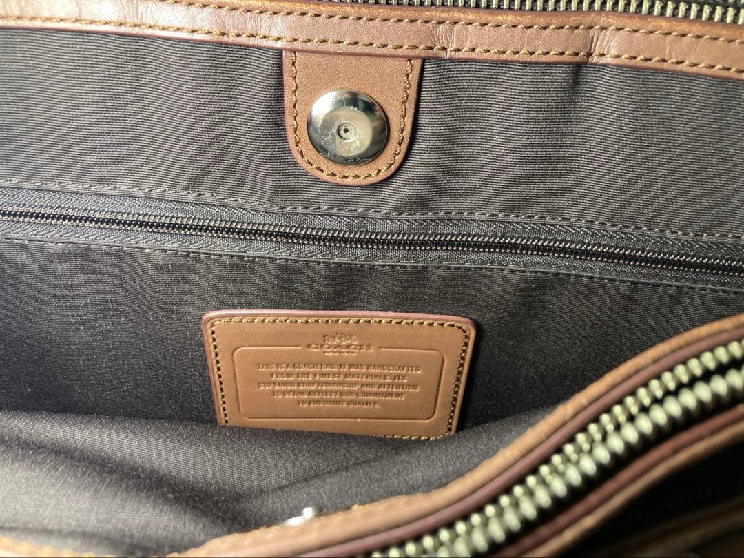 【美品】COACH レキシントンレザー メトロポリタントート ブラウン 3室