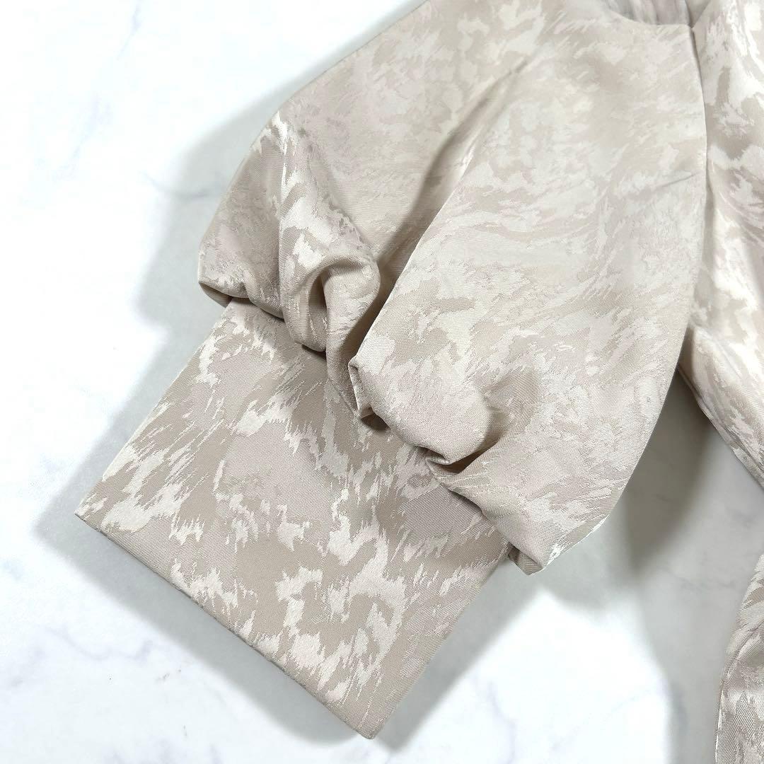 【完売品】　etoll.　ミアンダリングウエストタックフレアドレス　ベージュ　S