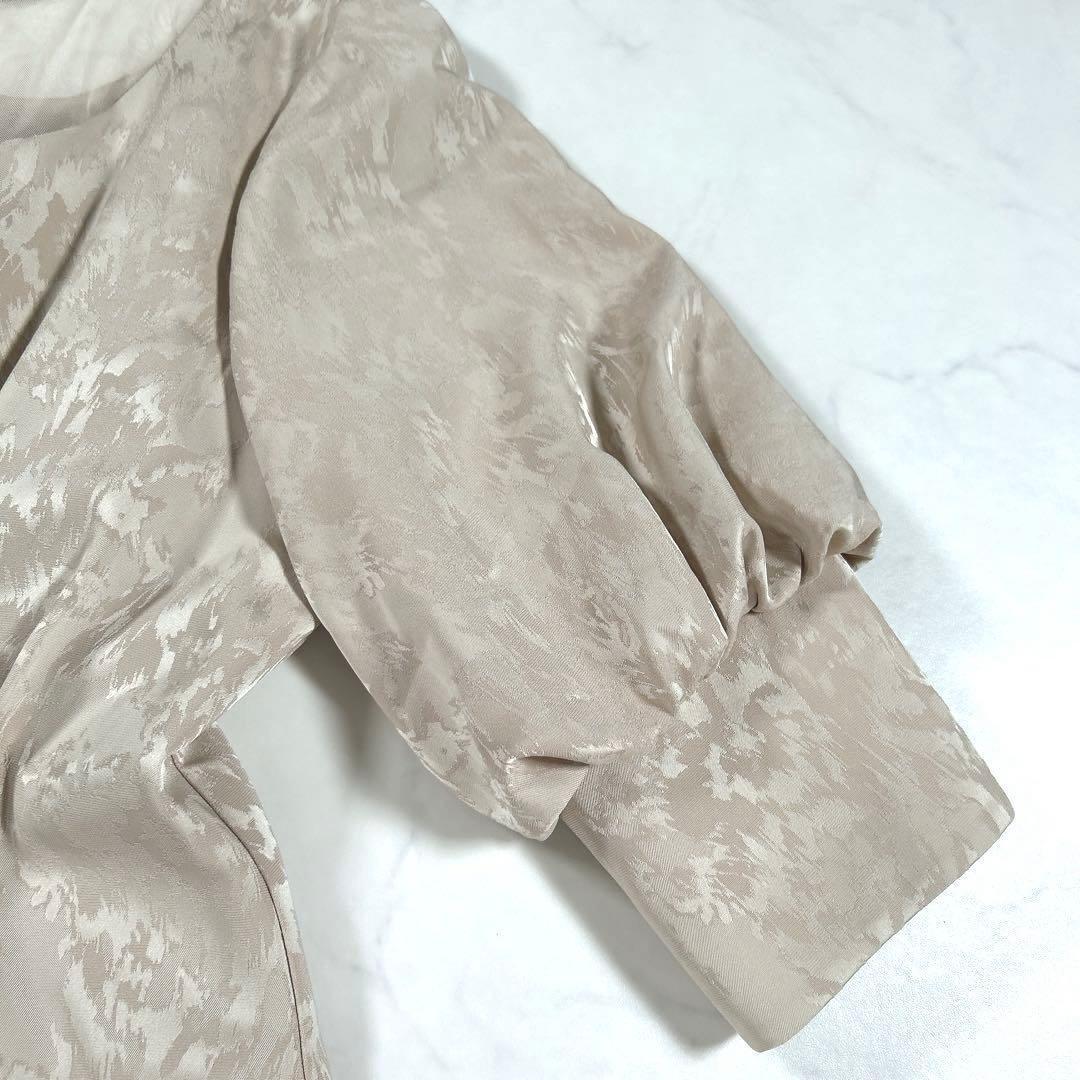 【完売品】　etoll.　ミアンダリングウエストタックフレアドレス　ベージュ　S