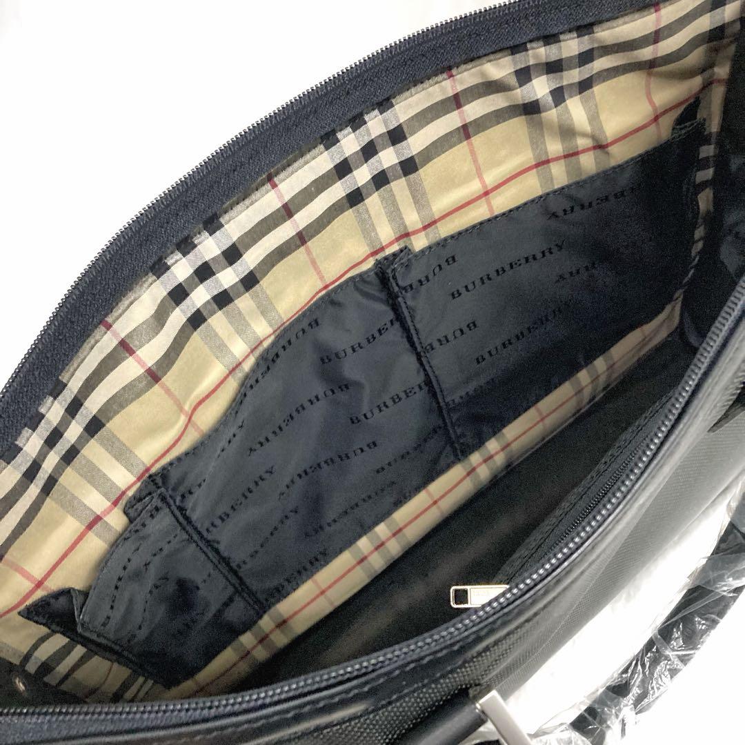 ちぃさん バーバリー 2wayビジネスバッグ ナイロン×レザー チェック柄
