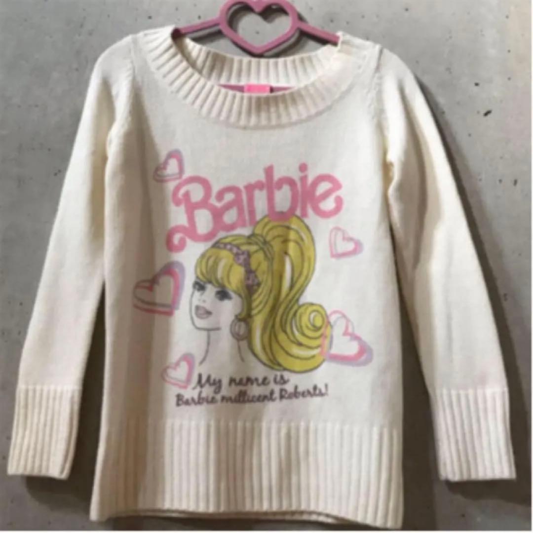 ★Barbie★バービー レア！ニット セーター ホワイト ピンク ハート