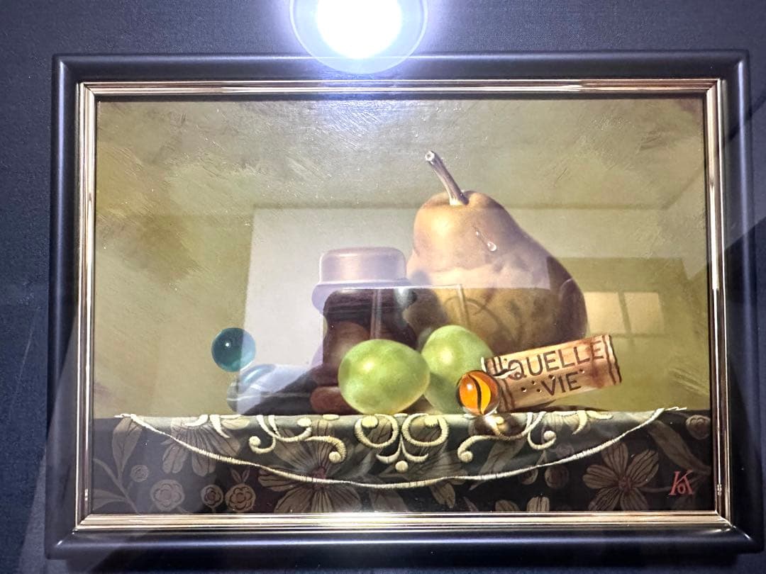 真作　小澤一正「日常の静物」1994年作　油彩サムホール　写実　リアリズム　額装