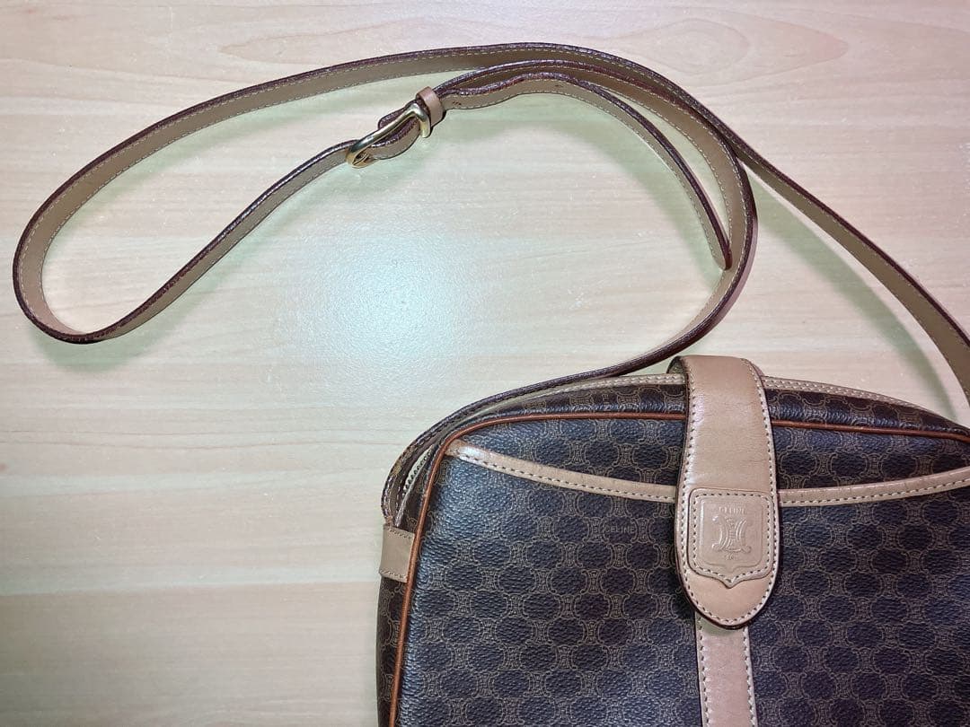 ヴィンテージ セリーヌ CELINEマカダム レザー ショルダーバッグ