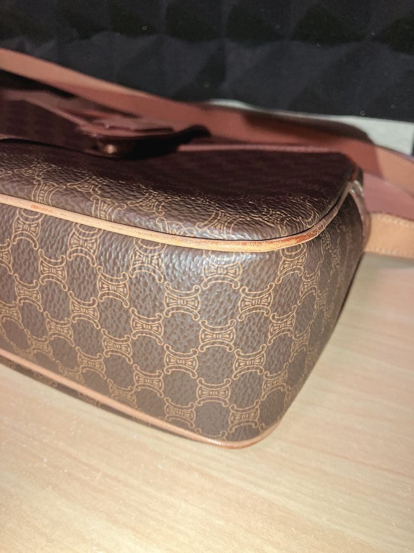 ヴィンテージ セリーヌ CELINEマカダム レザー ショルダーバッグ