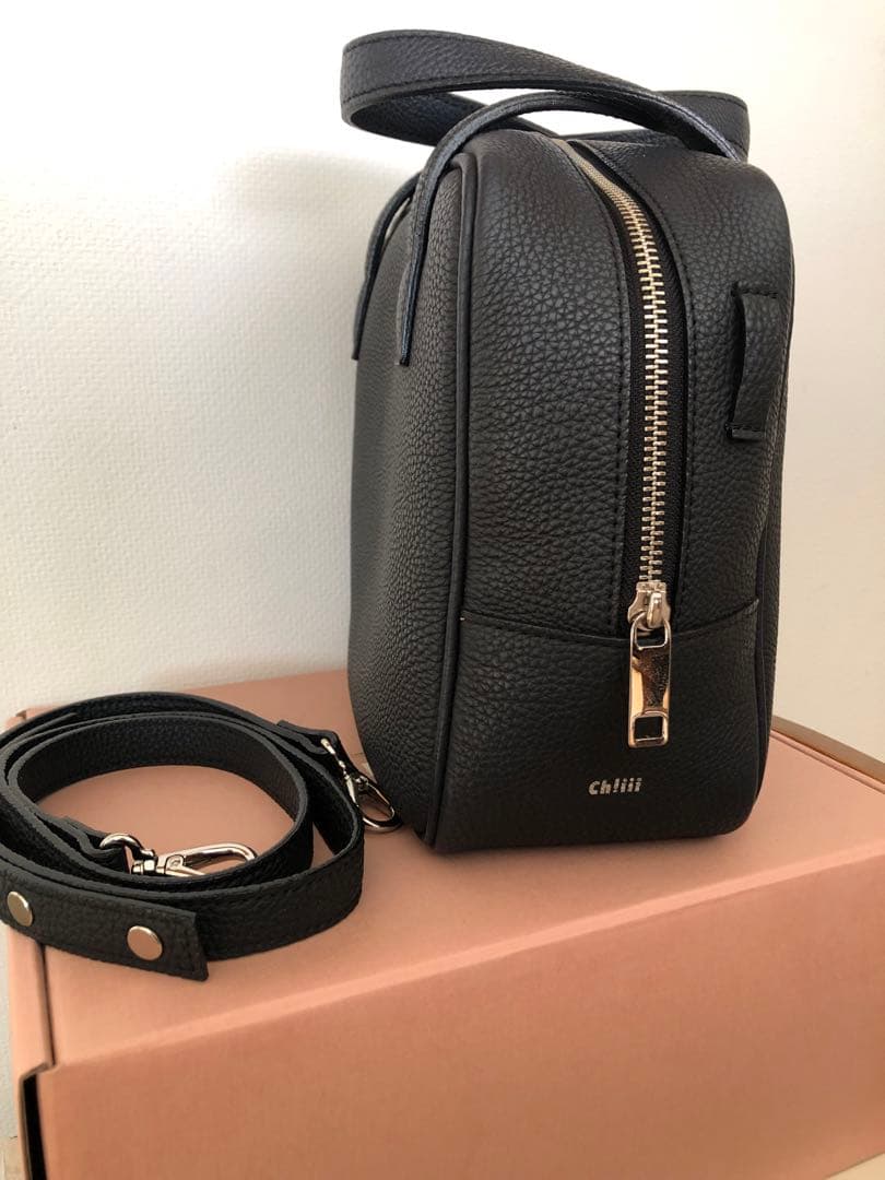 【chiiiibag】 Square Boston BLACK