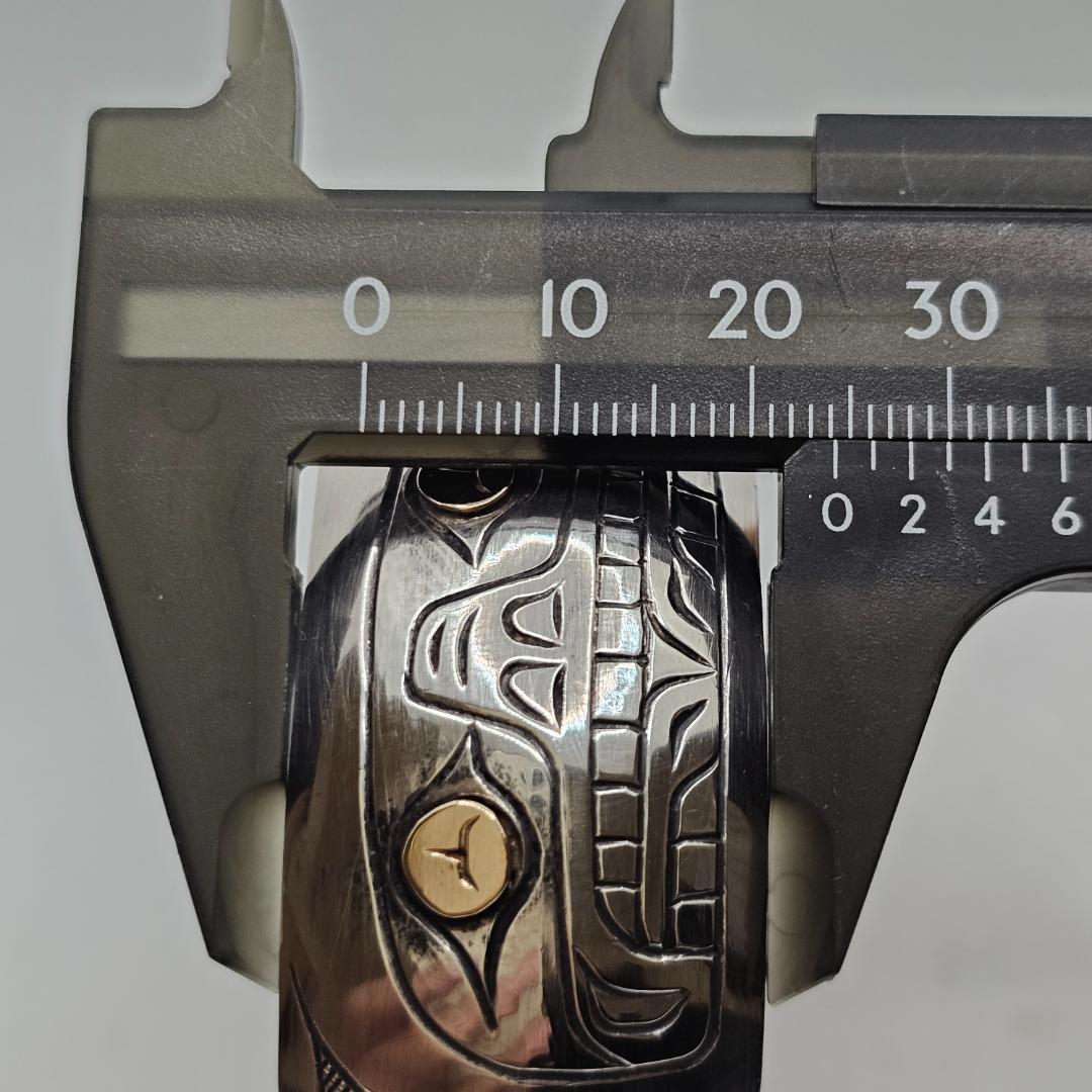 希少 W.Adams ハイダ族 14K コンビ バングル ウィリアムアダムス