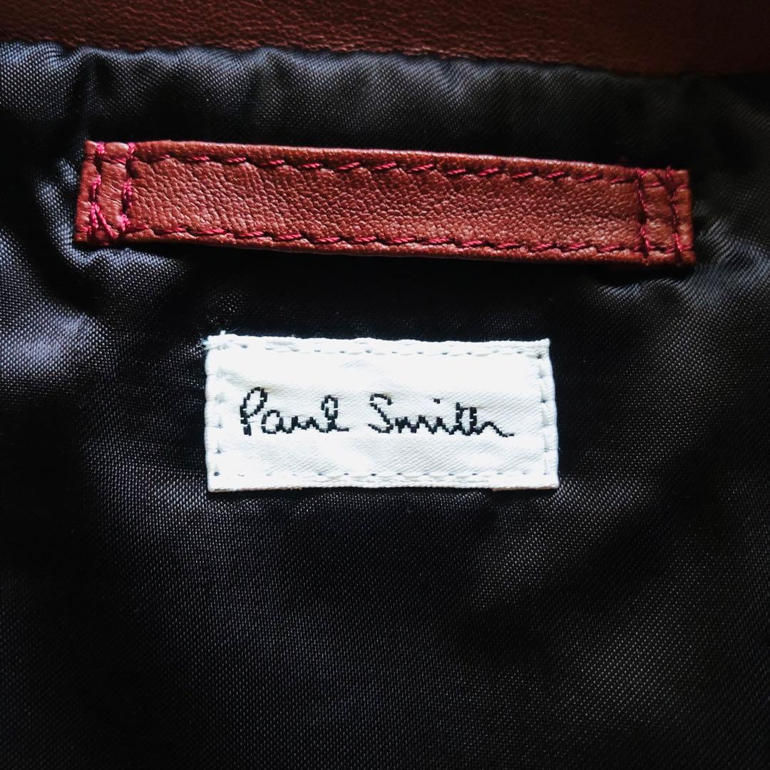 希少色✨美品 ポールスミス ラムレザージャケット 羊革 艶感 ワインレッド M