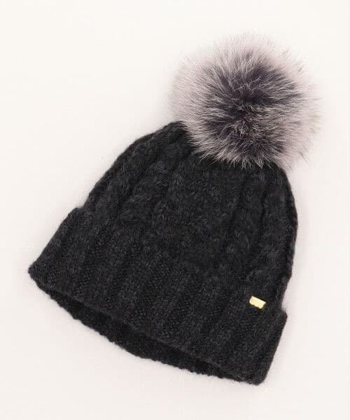 CA4LA カシラ ニット帽 EXWINTER 6 フォックスファー付 ブラック