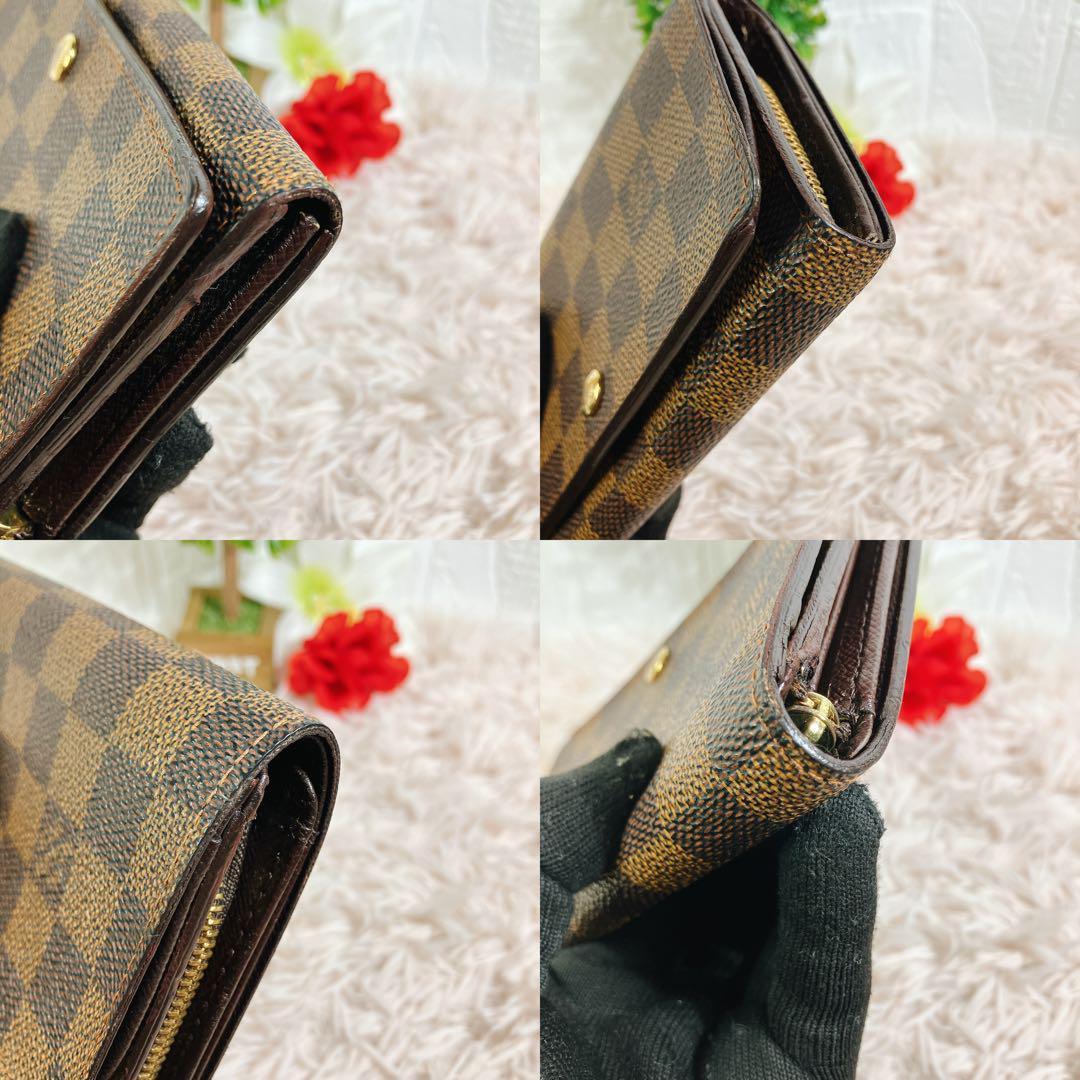 綺麗 ルイヴィトン ダミエ ポルトモネ ビエトレゾール L字 二つ折り 財布