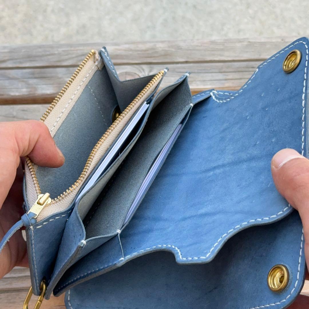 マヤショルダー　コバルト　ミドル　トラッカーウォレット