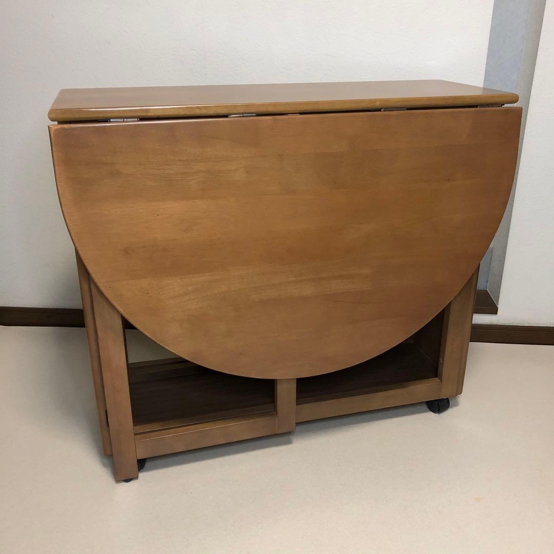 北欧レトロ 木製バタフライテーブル ダイニングテーブル 折りたたみ椅子