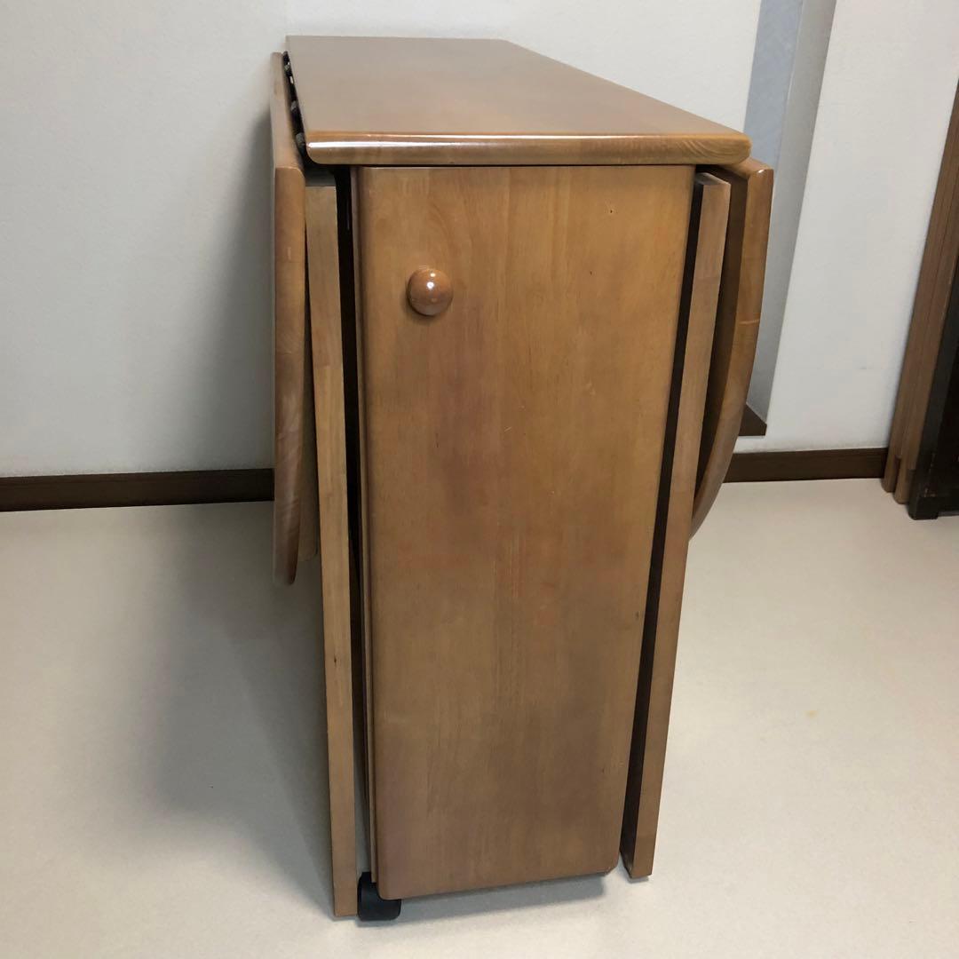 北欧レトロ 木製バタフライテーブル ダイニングテーブル 折りたたみ椅子