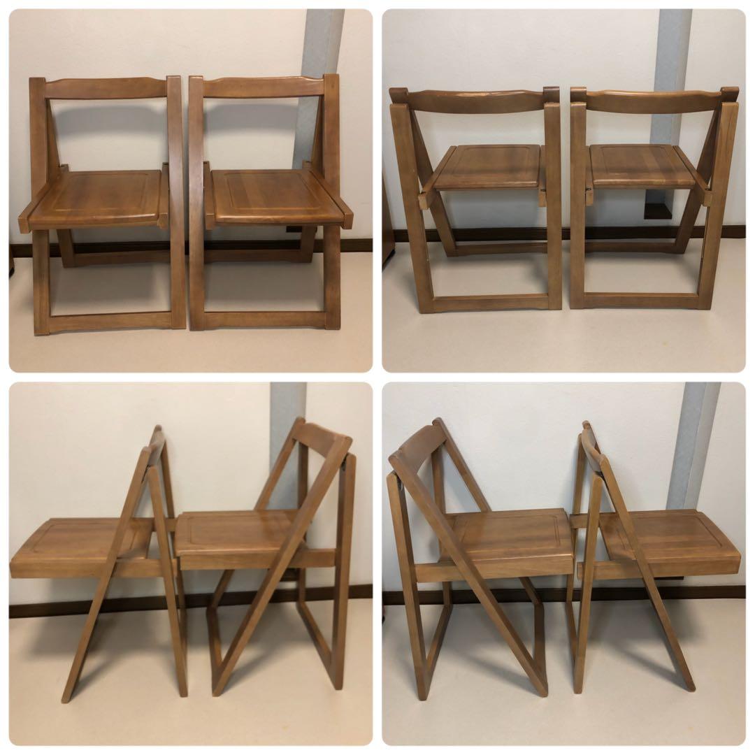 北欧レトロ 木製バタフライテーブル ダイニングテーブル 折りたたみ椅子