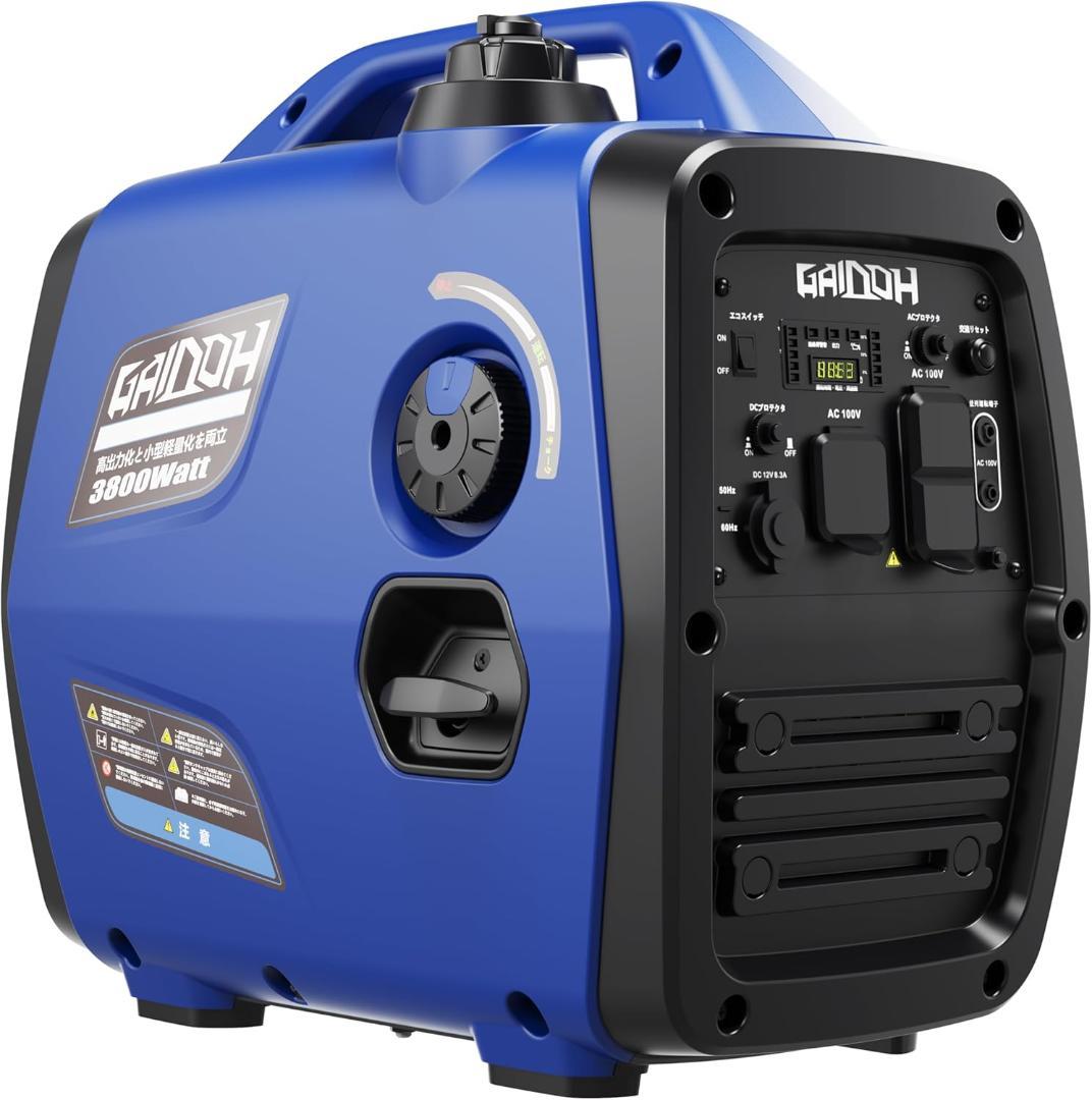 ★簡単始動★Gaidohインバーター発電機 3.4kVA ガソリン 正弦波 防音