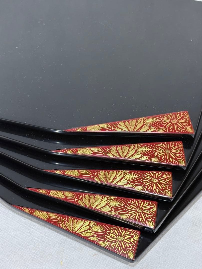 前田漆器工房謹製　天然木　折敷 五枚　美品　共箱　茶道　懐石　送料込