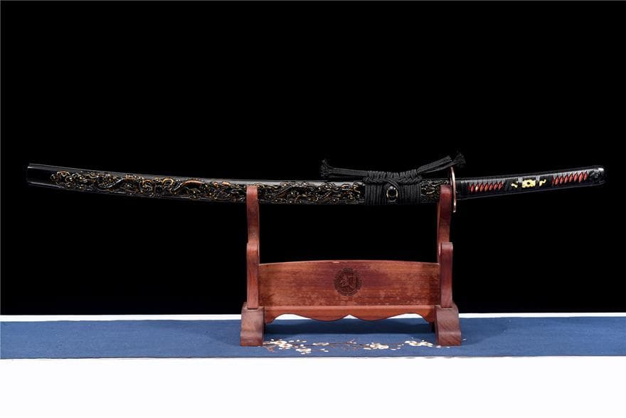 【墨痕】石洗模様スチールリング模様武士刀日本刀 模造刀 居合刀