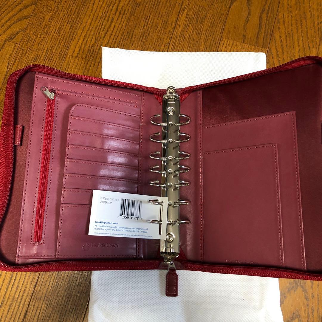 フランクリンプランナー　オイルレザー バインダー クラッシックサイズガーネット