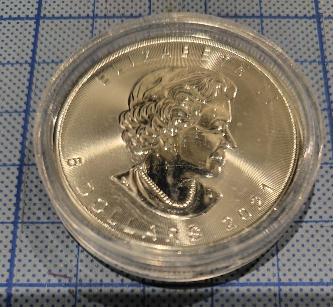 銀貨 メープルリーフ 2021年 2枚セット/ケース入り