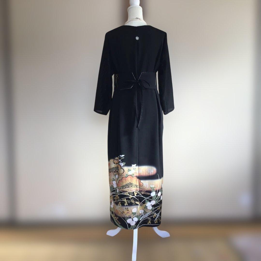 ［訳あり］　留袖ドレス、帯ベルト付き　金彩❣️ 着丈121