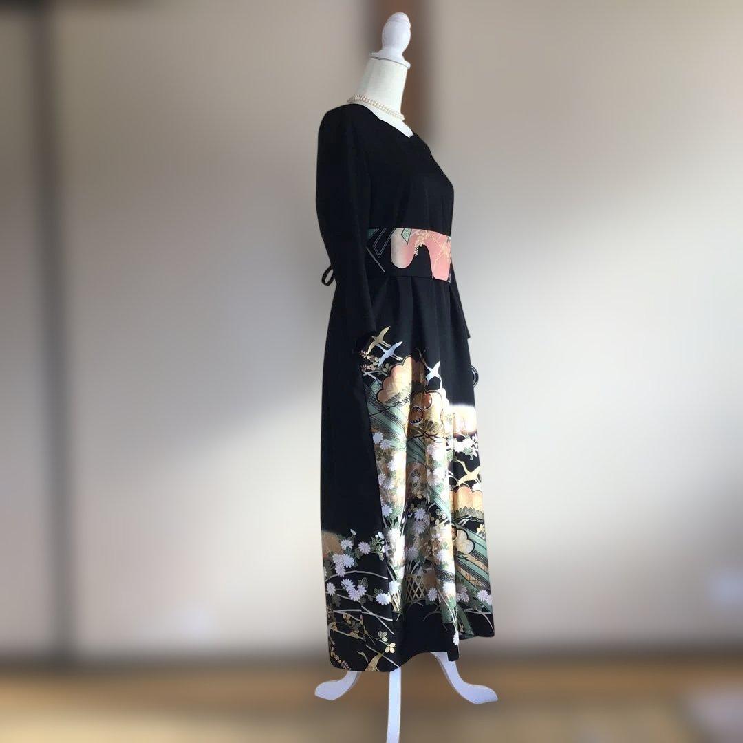 ［訳あり］　留袖ドレス、帯ベルト付き　金彩❣️ 着丈121