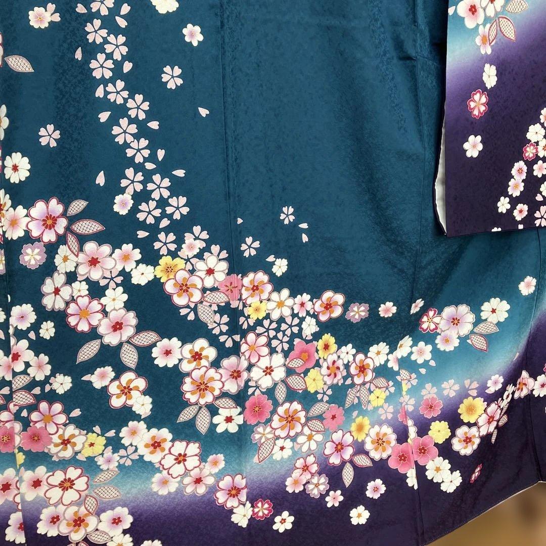 しおり　　桜の花模様振袖６点セット 金駒刺繍 トールサイズ ガード加工