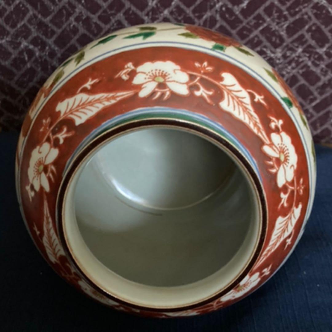 五彩花鳳凰文瓶　　天啓赤絵壷