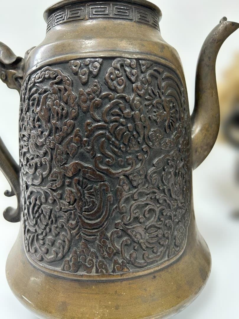 希少品　銅製　ブロンズ　金属製水差し　茶道具　ポット　アンティーク