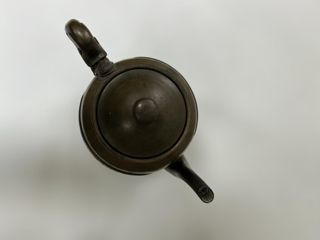 希少品　銅製　ブロンズ　金属製水差し　茶道具　ポット　アンティーク