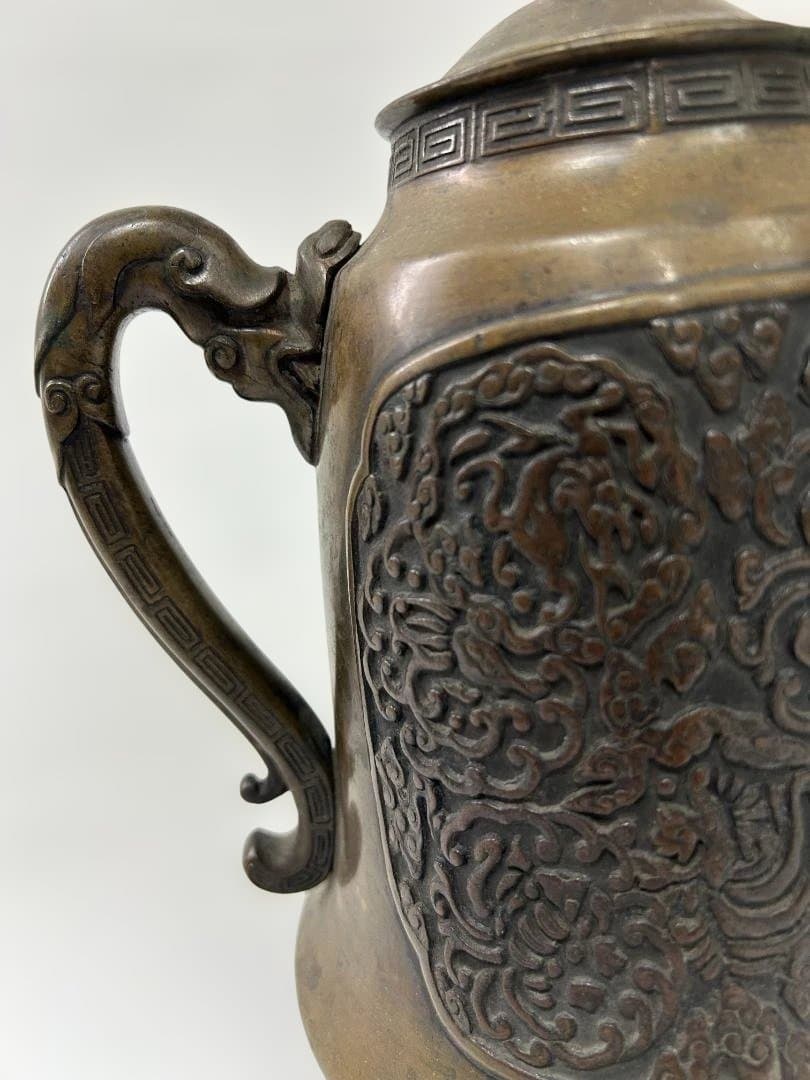 希少品　銅製　ブロンズ　金属製水差し　茶道具　ポット　アンティーク