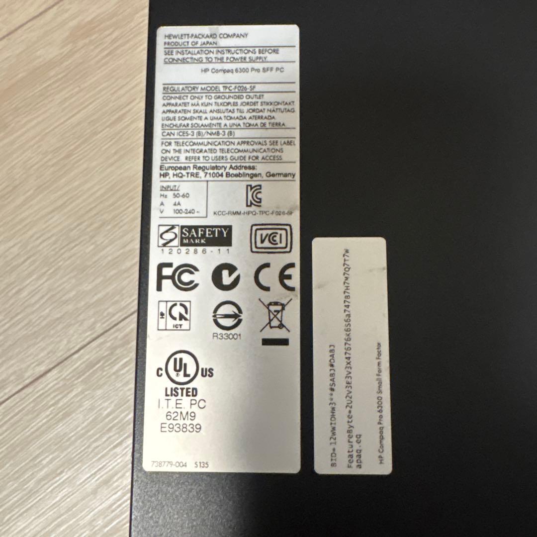 HP Compaq／Win11Pro／i5-3470／14GB／256GBSSD