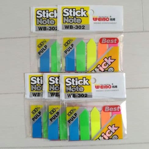 ふせん 矢印 付箋 強粘着 フィルム 蛍光 5色 極細 見出し 500枚