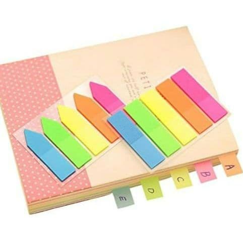 ふせん 矢印 付箋 強粘着 フィルム 蛍光 5色 極細 見出し 500枚