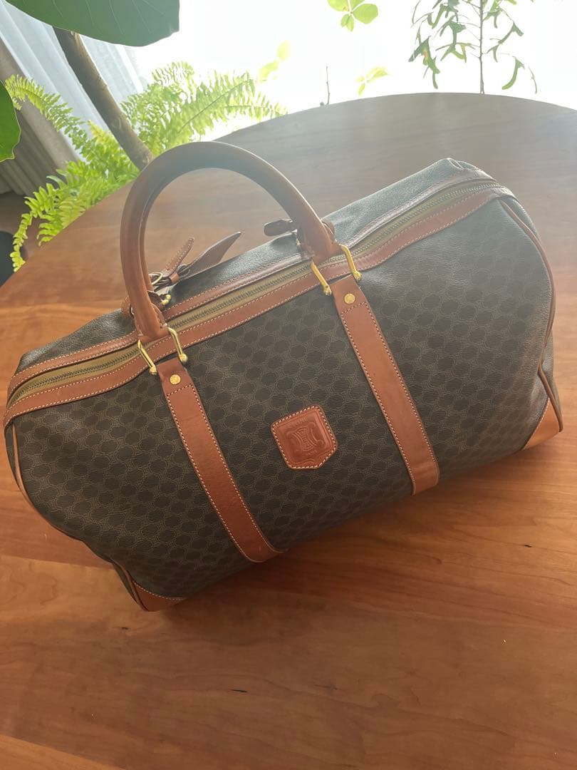 CELINE オールド セリーヌ マカダム ボストンバッグ ヴィンテージ