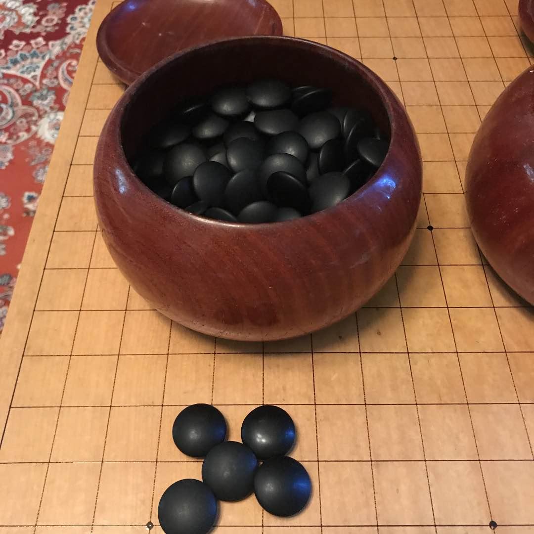 本榧6寸盤碁石セット