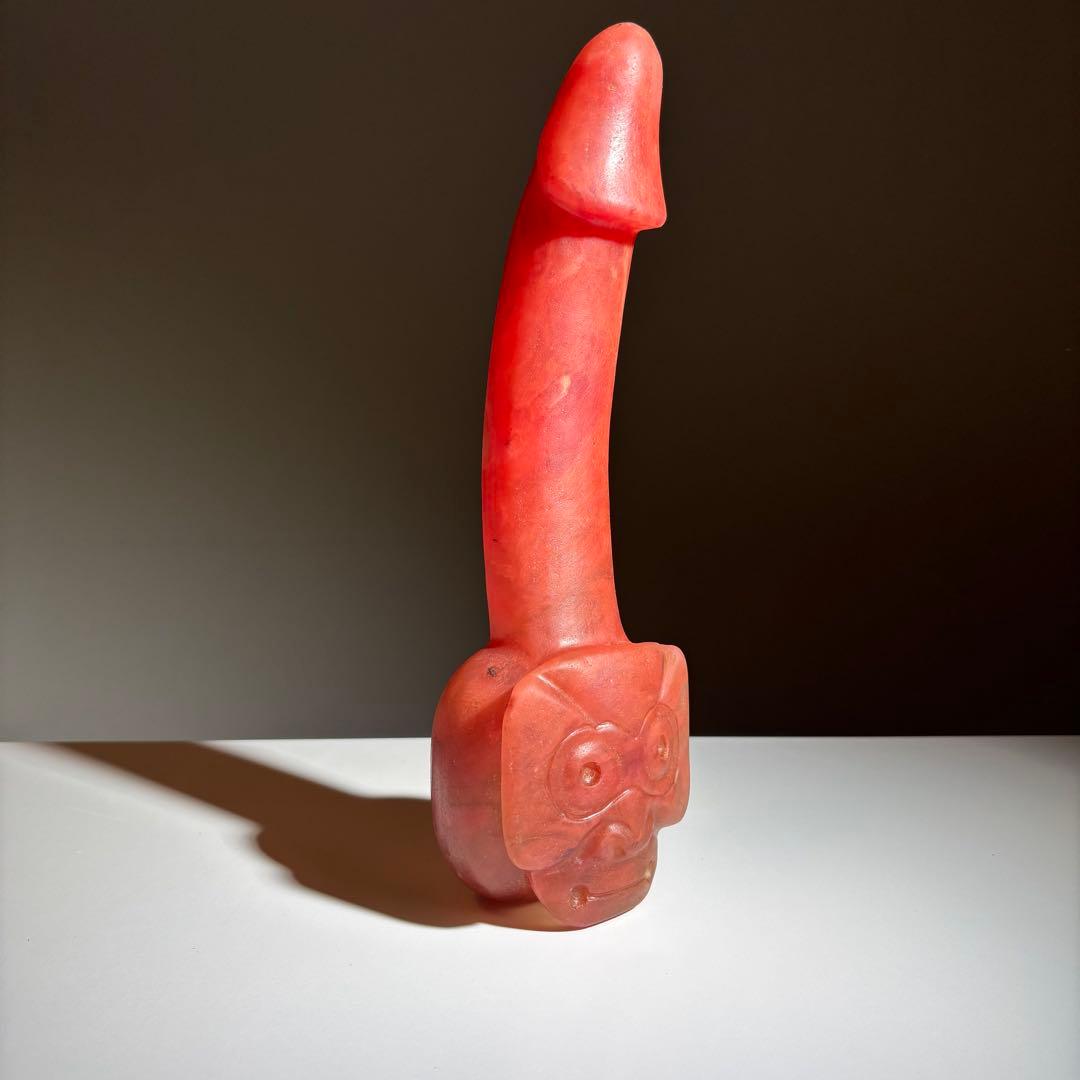 天然石で作られた顔のついた男根 プリミティブ　珍品 子宝 彫刻 子宝 縁起物