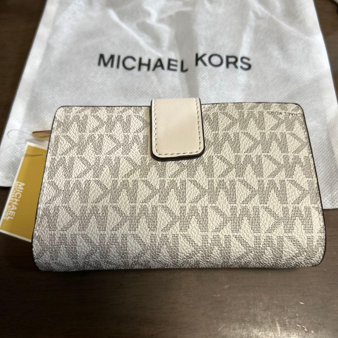 MICHAEL KORS 二つ折り財布 ホワイト系 新品未使用 値下げ！！