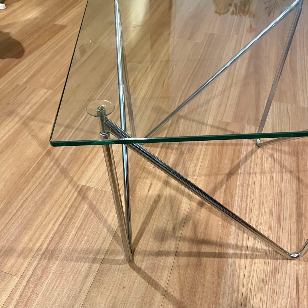 ヴィンテージ品 ■ガラス天板 ローテーブル サイドテーブル