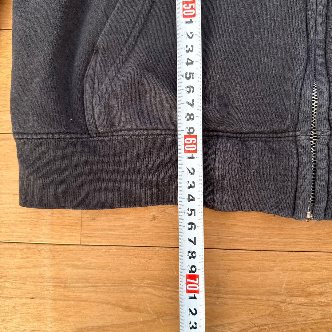 stussy ジップアップパーカー　ワールドツアー　ブラック　L フーディ　黒