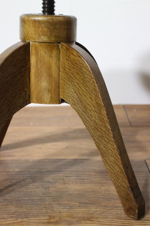 アンティークドクターチェア 丸椅子 スツール 楢 ナラ材 ベロア生地 張替済み