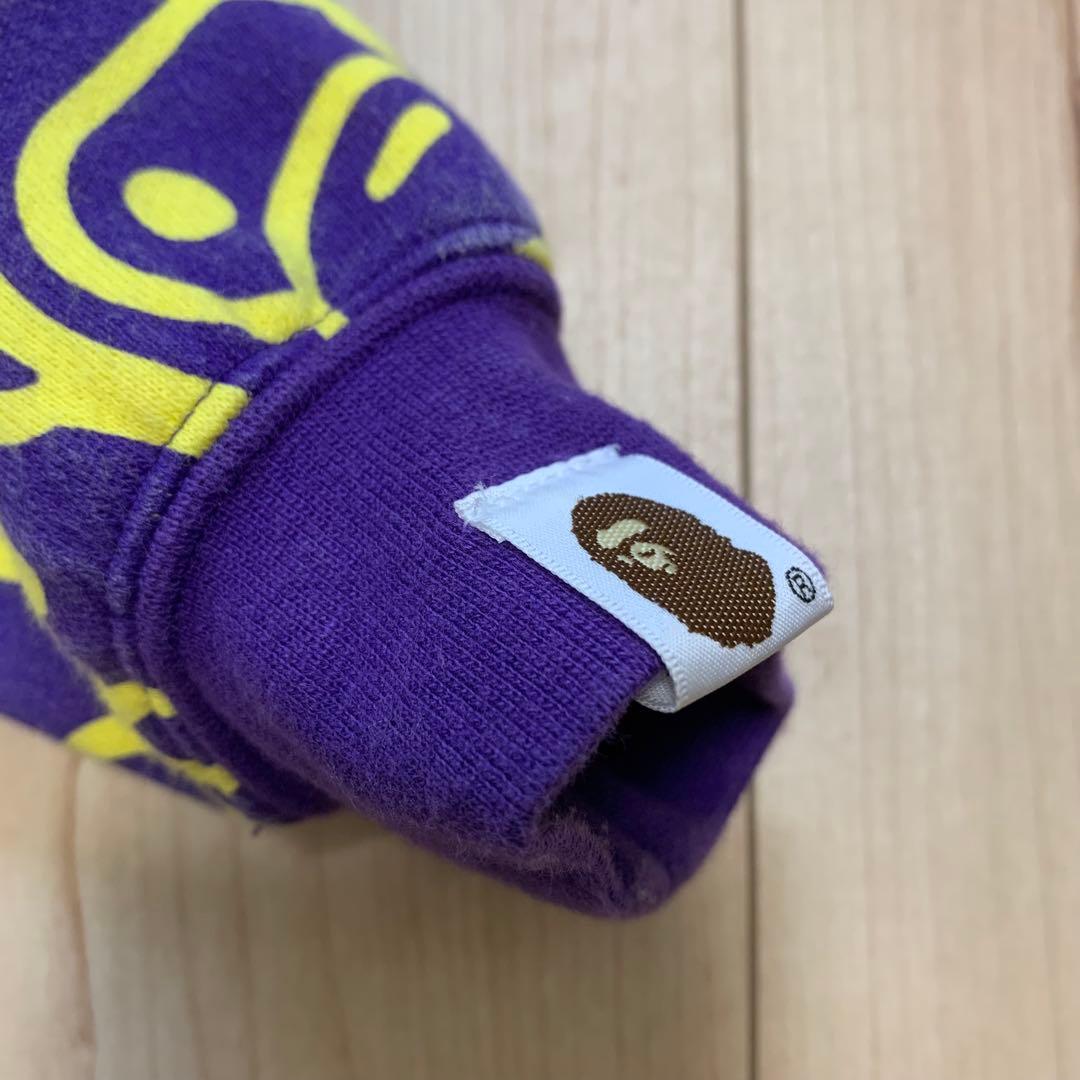 A BATHING APE パーカー パープル/イエロー 100