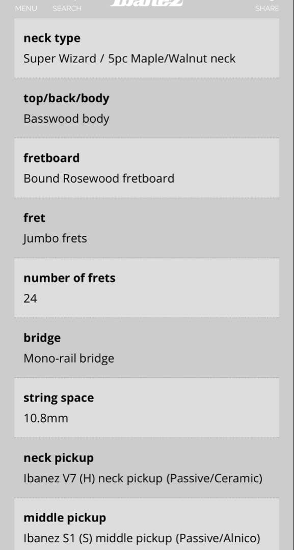 ぱんだー Ibanez RG6HSHFX BKF