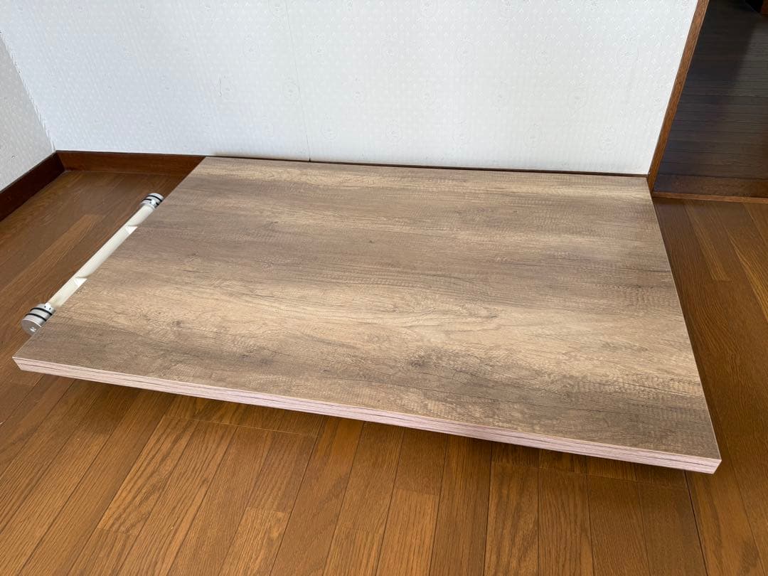 昇降式テーブル 高さ調節 キャスター付き 折りたたみ 120cm×80cm